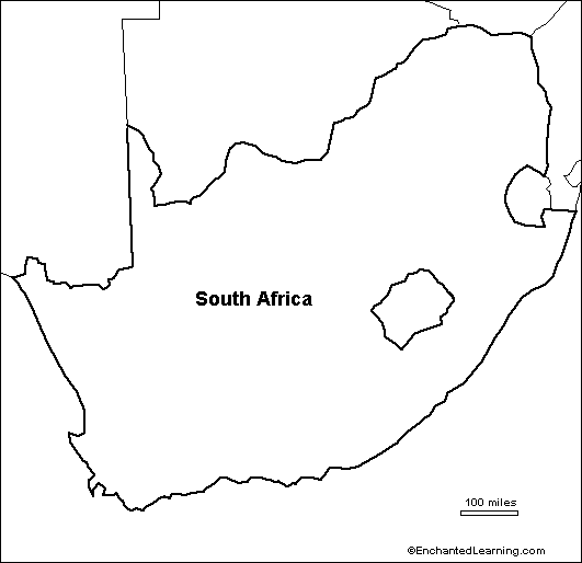 outline map South Africa